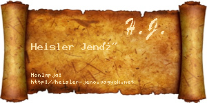 Heisler Jenő névjegykártya
